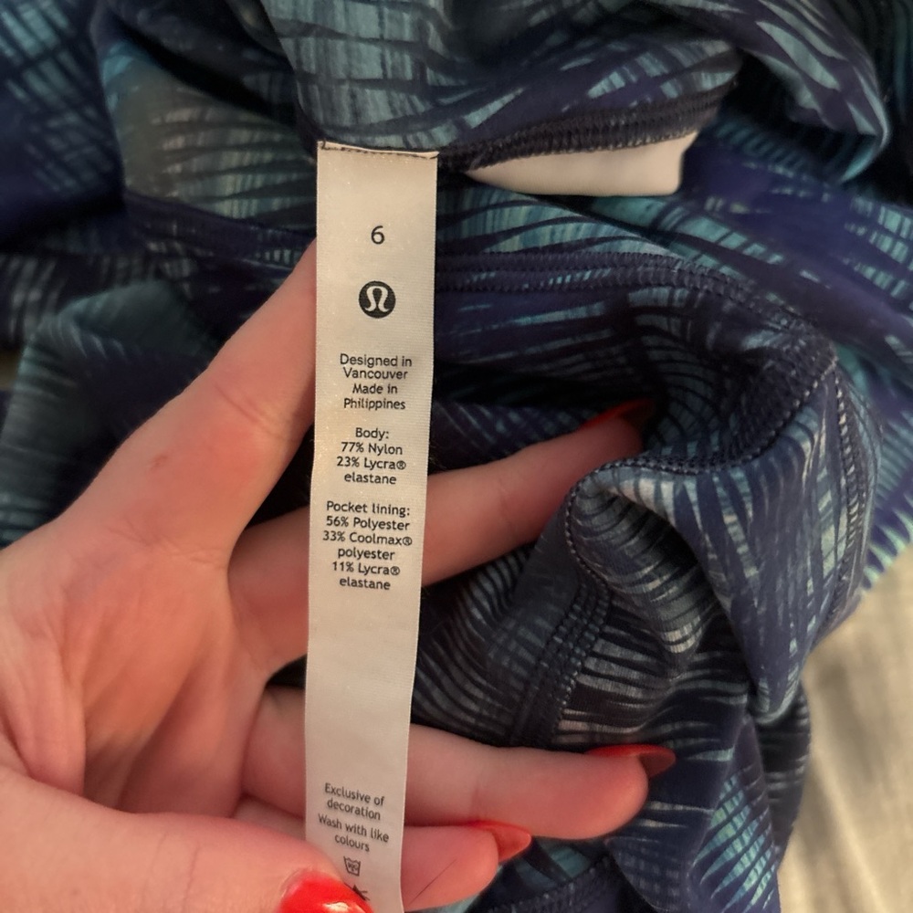 lululemon athletica Blue Patterned Leggings